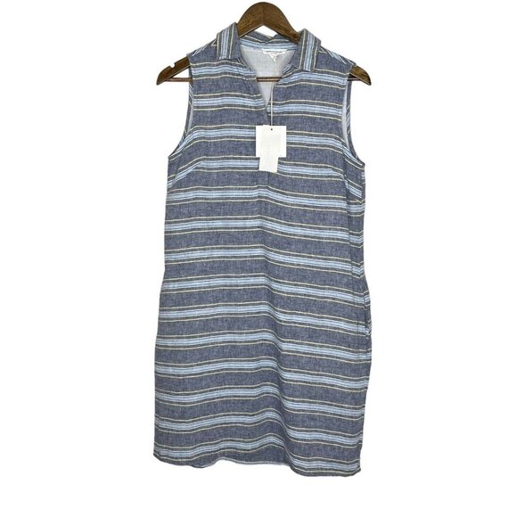 Beachlunchlounge Collection NWT Leandrina Striped Linen Cotton Dress‎ Size Small